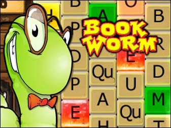 Spiel Bookworm online: Verbinde Buchstaben, um W&ouml;rter zu bilden. Langere W&ouml;rter sind mehr Punkte wert!