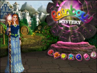 Spiel Rainbow Mystery online: Begleite Lily bei ihrer Aufgabe, den Fluch von Rainbow Mystery zu brechen. Auf dem Weg dorthin muss sie R&auml;tsel l&ouml;sen und die Augen nach m&auml;chtigen Troph&auml;en offen halten.
