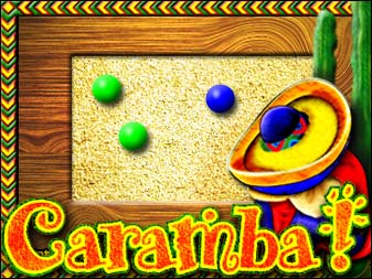 Spiel Caramba! online: Mach das Feld leer, indem Du den Ball von den Seiten aus schie&szlig;t. Treffe einen oder mehrere B&auml;lle derselben Farbe. Caramba!
