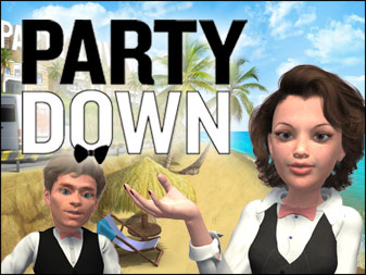 Spiel Party Down online: Organisiere die sch&auml;rfsten Partys f&uuml;r verw&ouml;hnte Hollywoodstars und starte deine eigene Schauspielkarriere in dem rasanten Managementspiel Party Down!